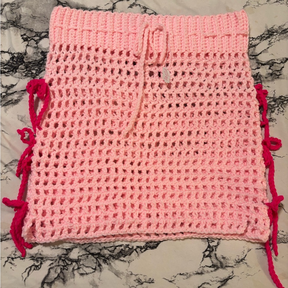 Handmade Pink Crochet Skirt